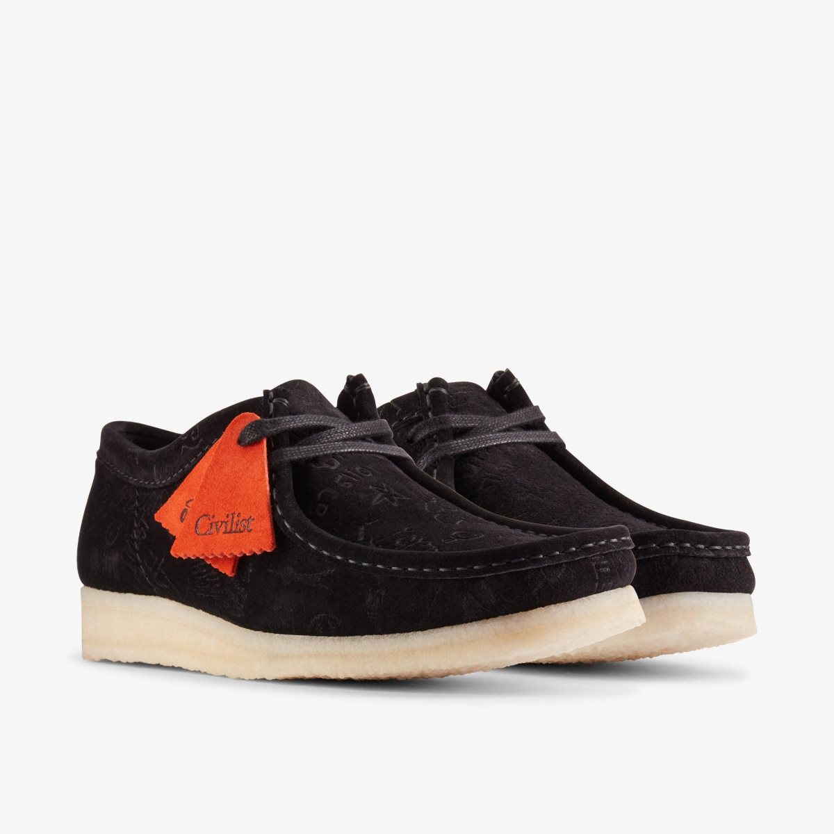 Wallabees Clarks Wallabee X Civilist Black Deboss Hombre Negras | MCPV-40273