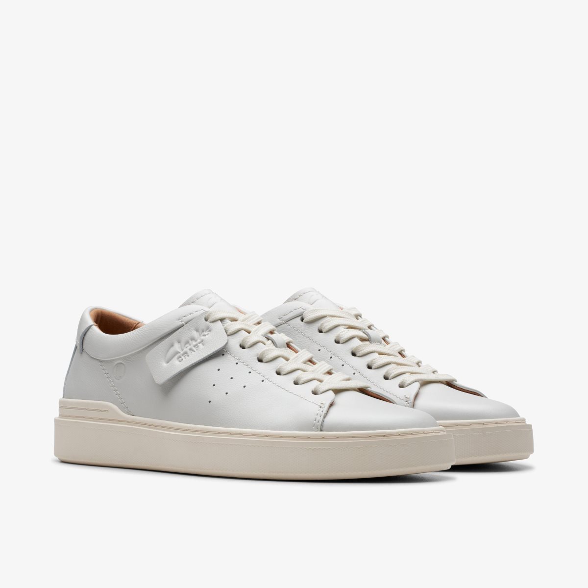 Zapatillas Clarks Craft Swift White Leather Hombre Blancas | MGRH-15869