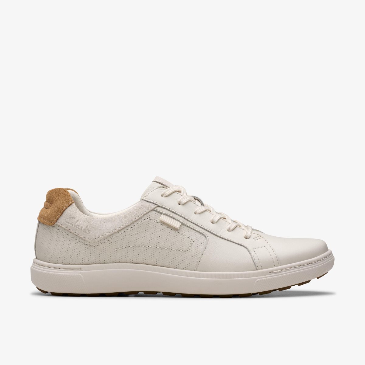 Zapatillas Clarks Mapstone Lace White Leather Hombre Blancas | SBKW-26087