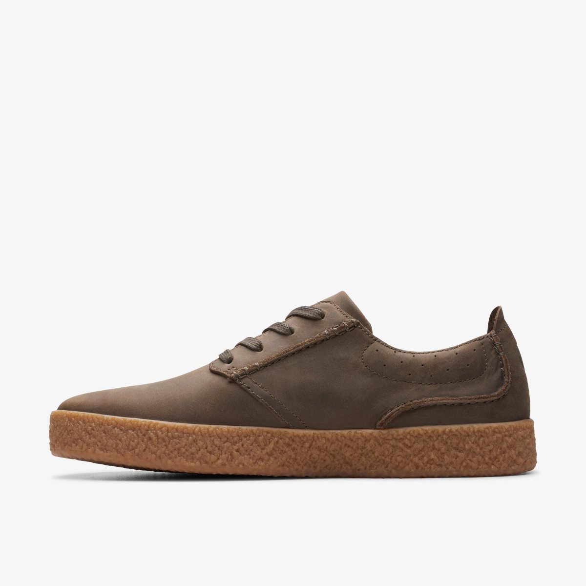 Zapatillas Clarks Streethill Lace Dark Olive Leather Hombre Verde Oliva Oscuro | ZPGB-81097