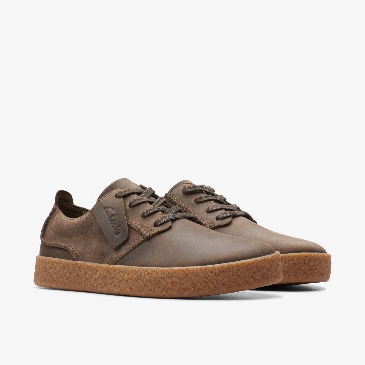 Zapatillas Clarks Streethill Lace Dark Olive Leather Hombre Verde Oliva Oscuro | ZPGB-81097