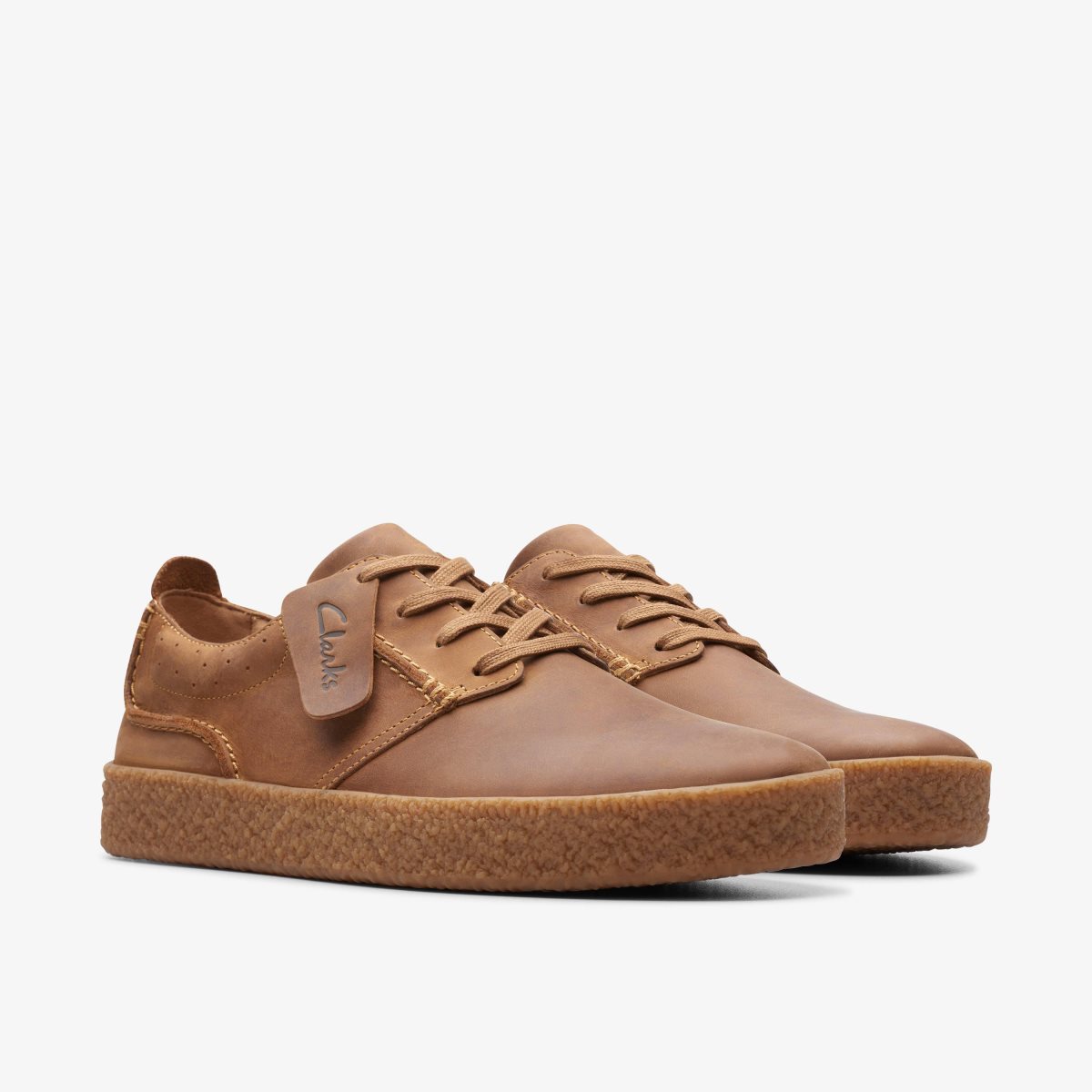 Zapatillas Clarks Streethill Lace Dark Tan Leather Hombre Marrones Oscuro | YZNQ-31740