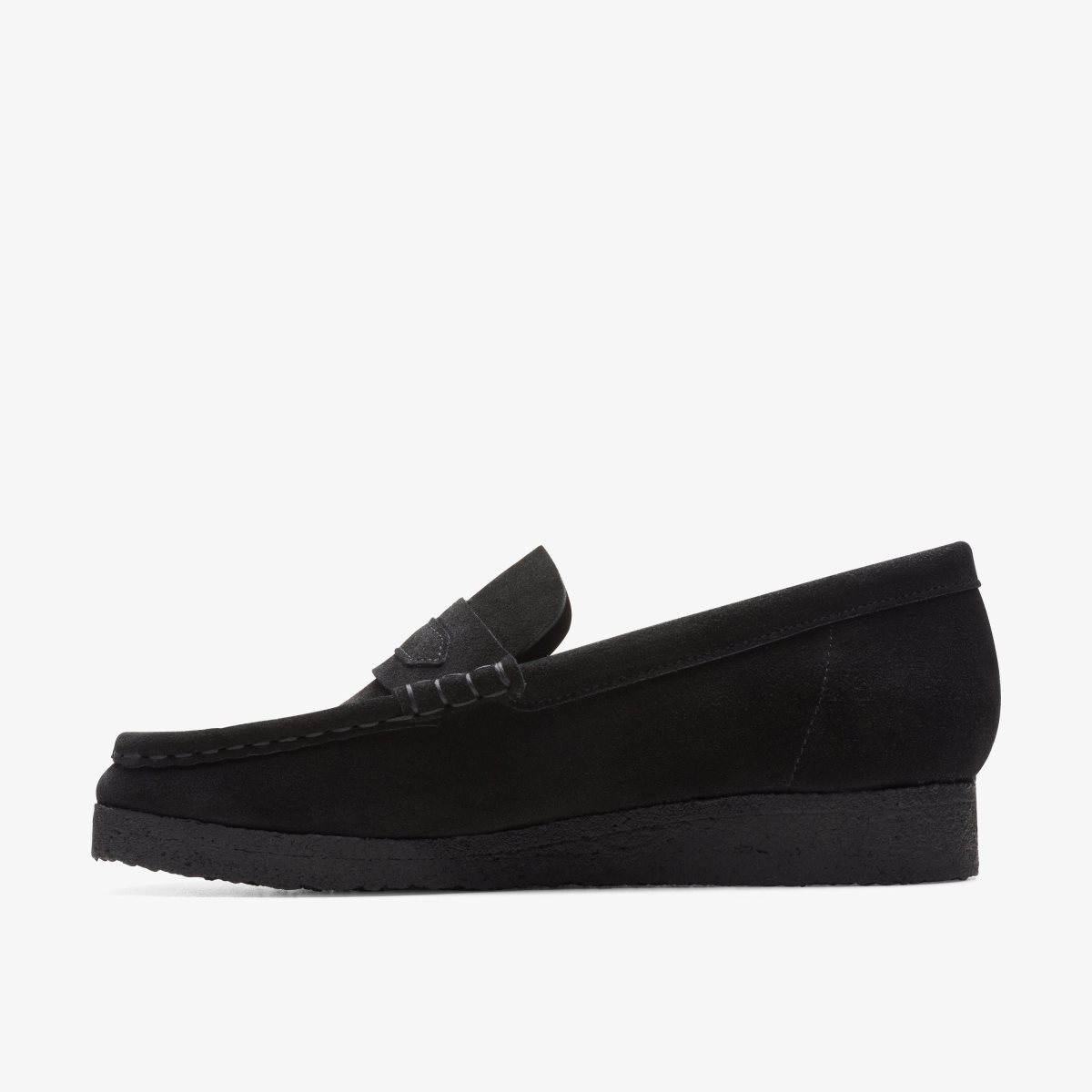 Zapatillas Sin Cordones Clarks Wallabee Loafer Black Suede Mujer Negras | KZEF-04587