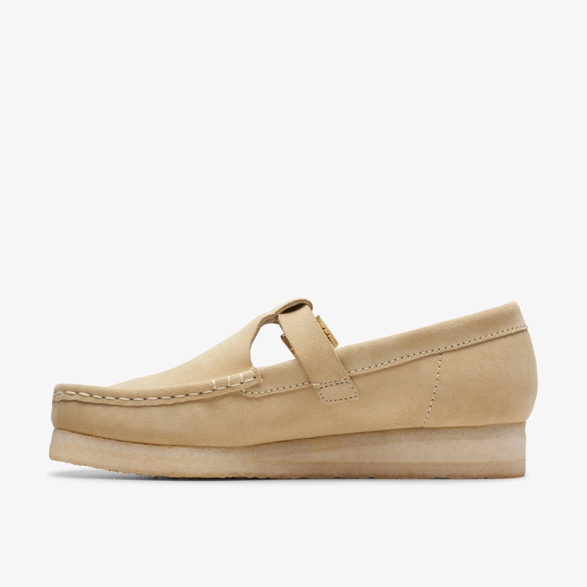 Zapatillas Sin Cordones Clarks Wallabee T-Bar Maple Suede Mujer Maple | XPBJ-62845