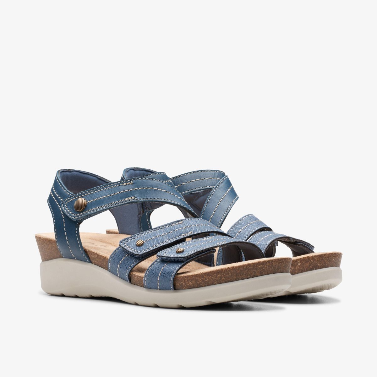 Zapatos Cuña Clarks Calenne Clara Blue Combination Mujer Azules | RYFT-03526