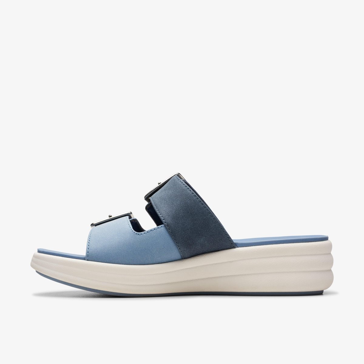 Zapatos Cuña Clarks Drift Buckle Denim Combination Mujer Azules | VXOD-08976