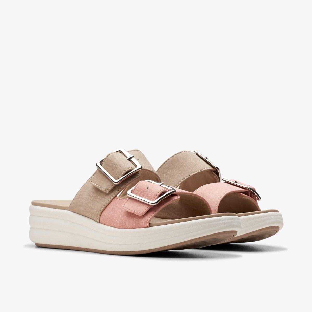 Zapatos Cuña Clarks Drift Buckle Peach Combination Mujer Coral | MNKT-84190