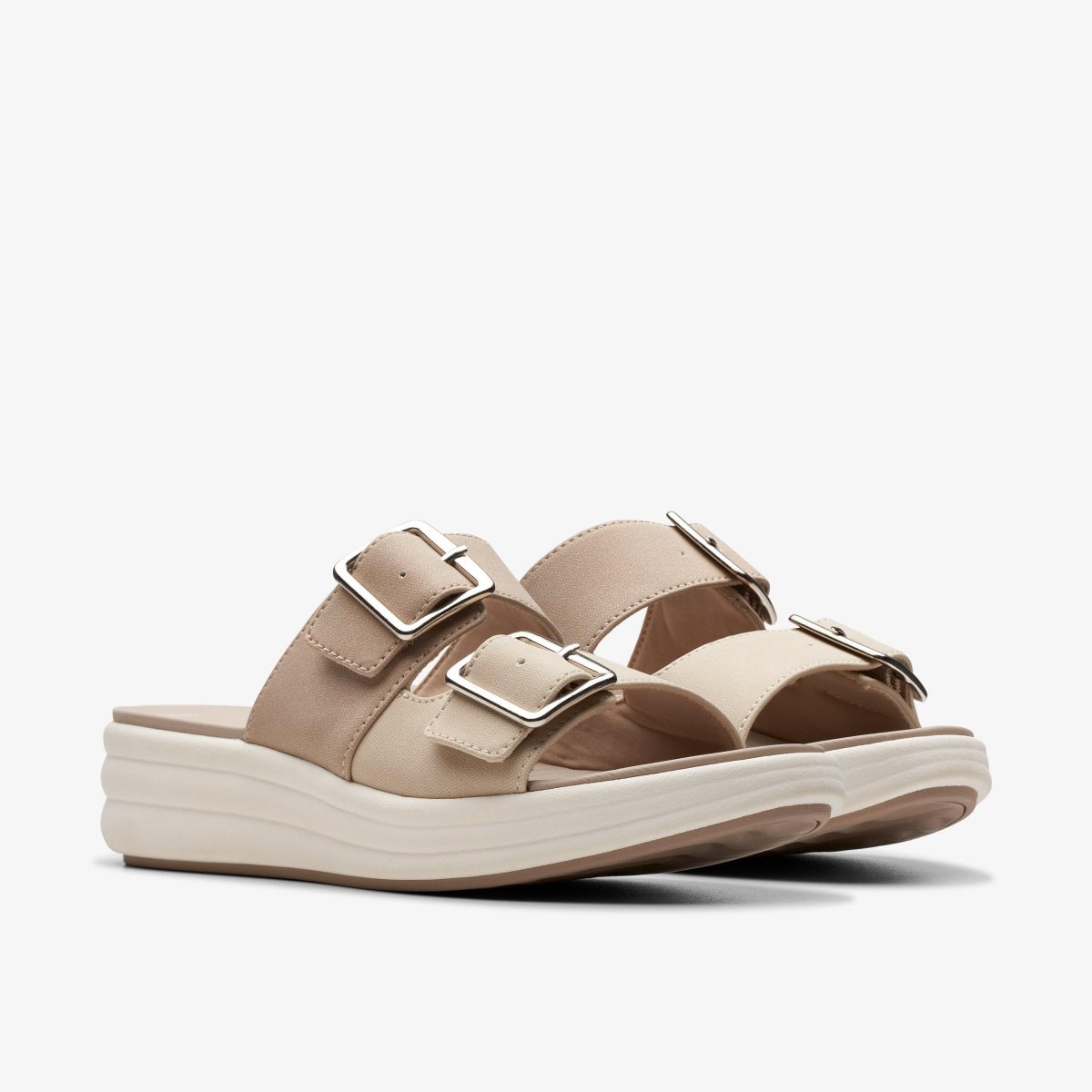 Zapatos Cuña Clarks Drift Buckle Sand Combination Mujer Marrones | TIEQ-57689