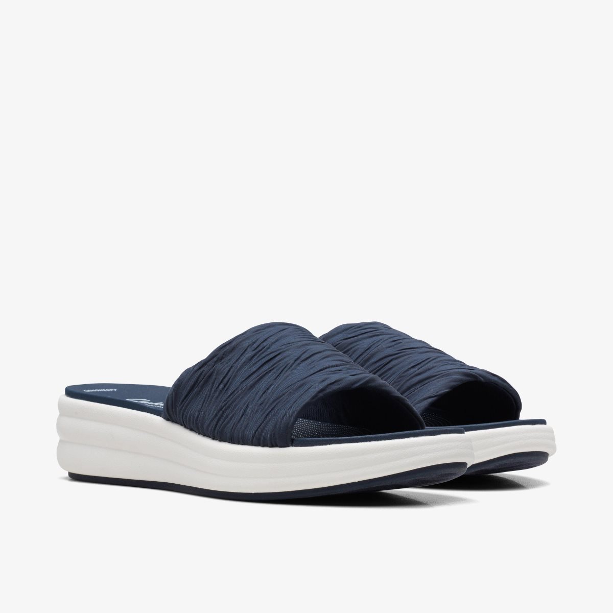 Zapatos Cuña Clarks Drift Petal Navy Mujer Azul Marino | PJIC-64305