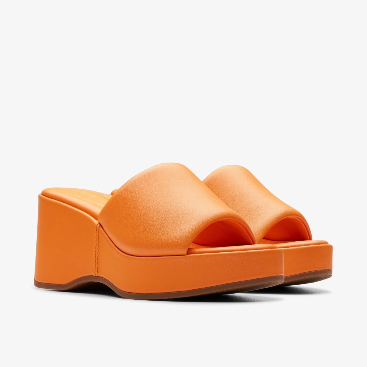 Zapatos Cuña Clarks Manon Glide Orange Leather Mujer Naranjas | OMXA-62187