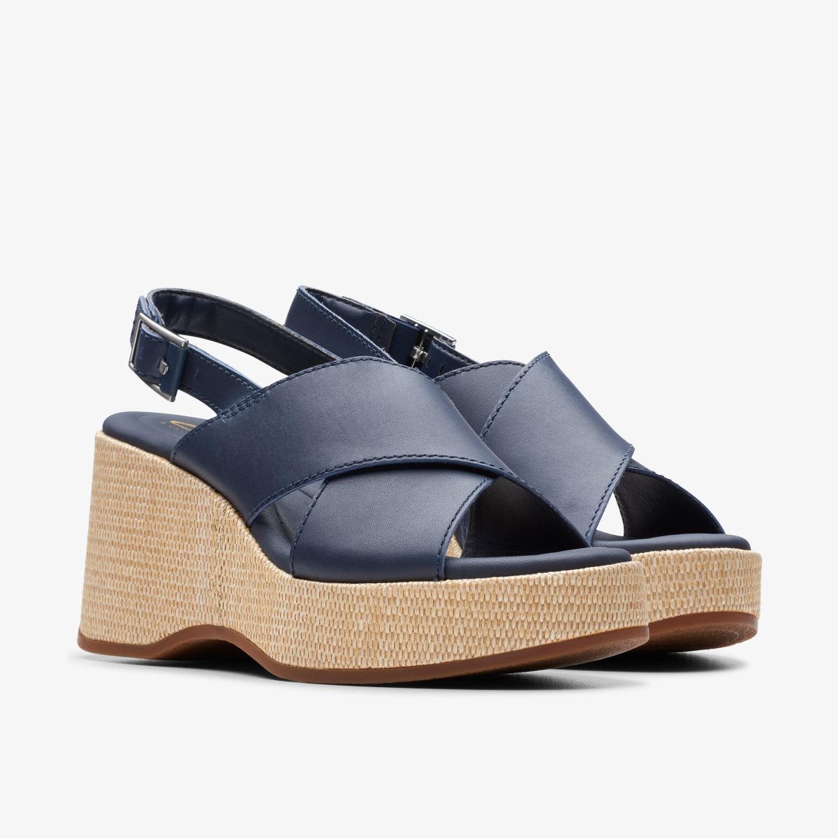 Zapatos Cuña Clarks Manon Wish Navy Leather Mujer Azul Marino | LIPD-81360