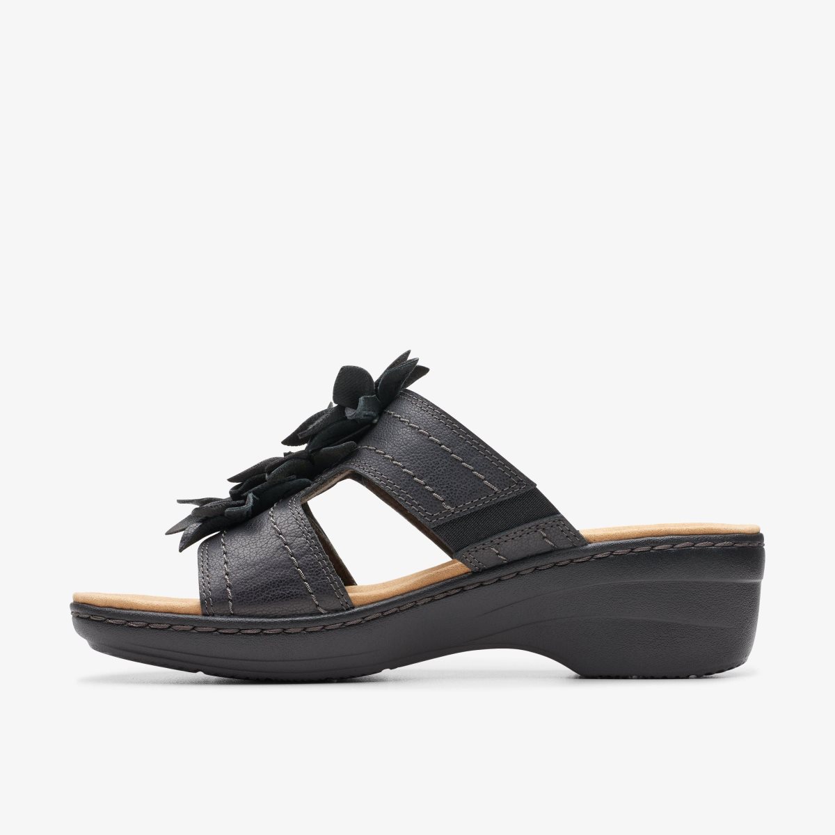 Zapatos Cuña Clarks Merliah Raelyn Black Leather Mujer Negras | THSP-92345