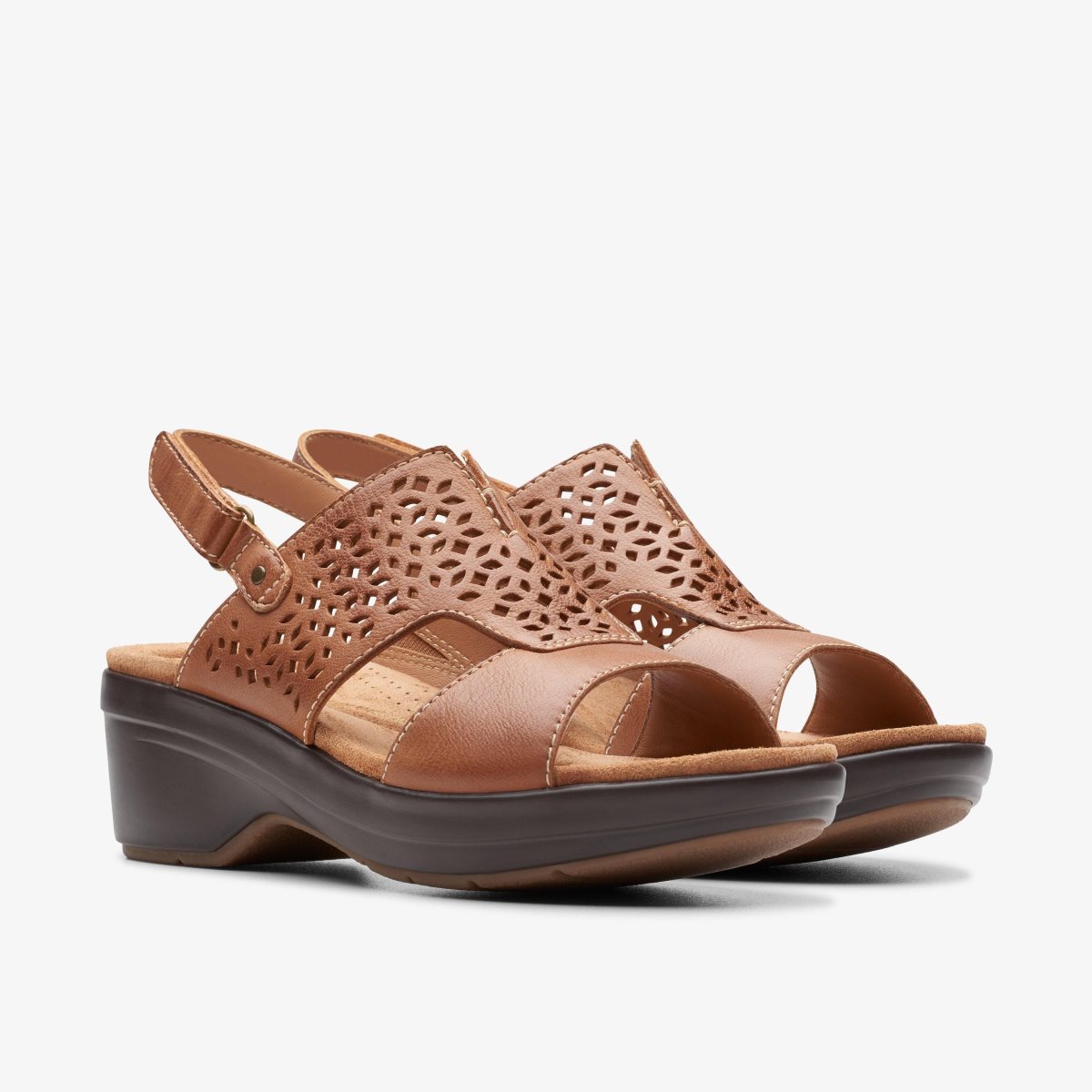 Zapatos Cuña Clarks Tuleah Sun Tan Leather Mujer Marrones | SLYJ-93648