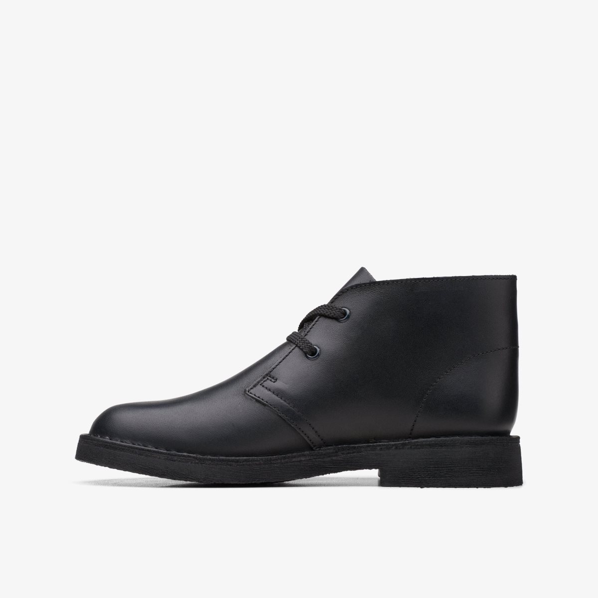 Zapatos Originales Clarks Desert Boot Older Black Leather Niños Negras | NZQO-54601