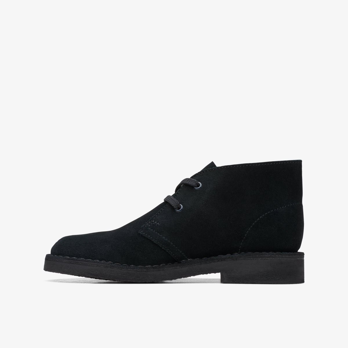 Zapatos Originales Clarks Desert Boot Older Black Suede Niños Negras | UGDK-52468