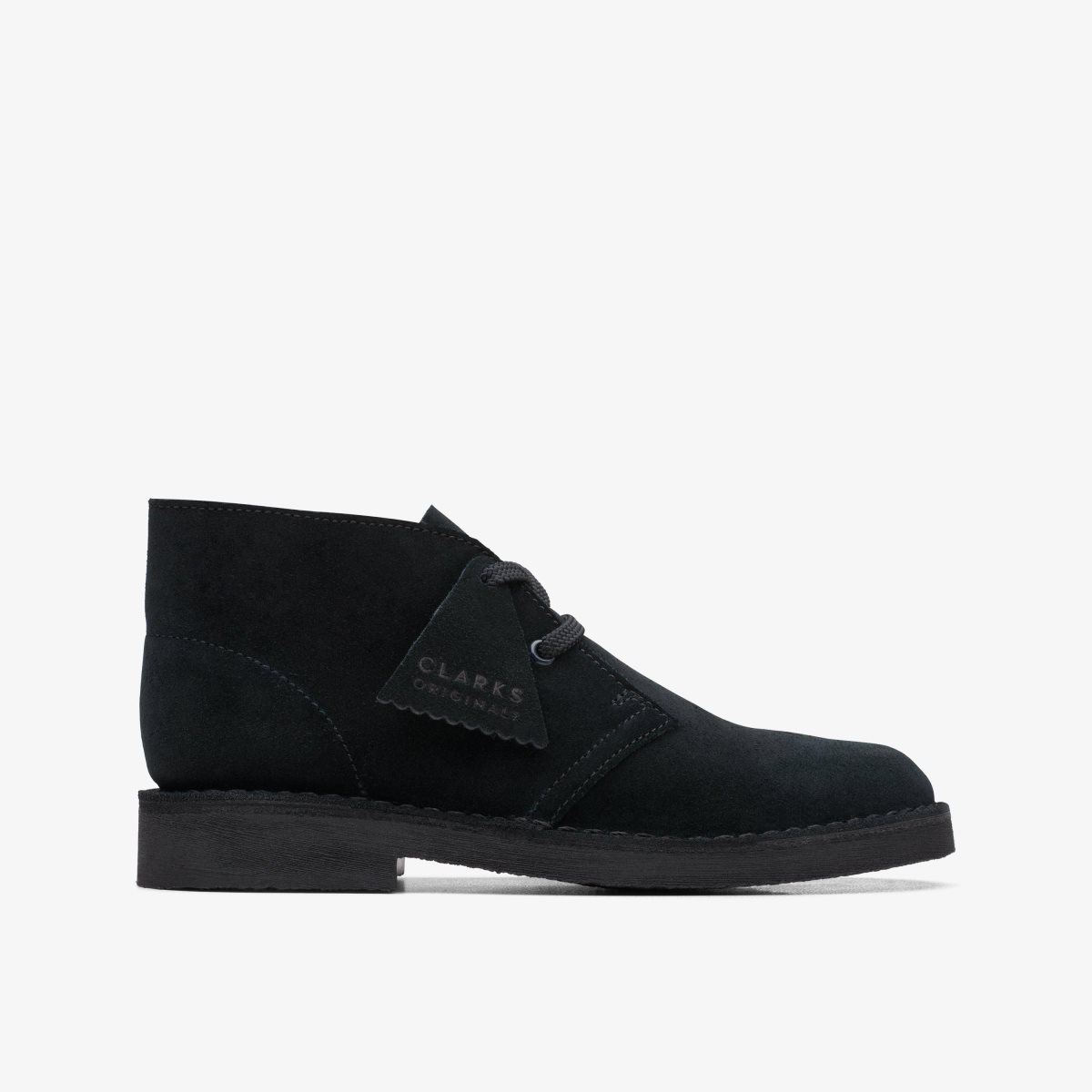 Zapatos Originales Clarks Desert Boot Older Black Suede Niños Negras | UGDK-52468