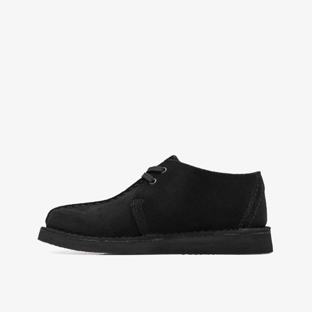 Zapatos Originales Clarks Desert Trek Older Black Suede Niños Negras | JVIZ-67851