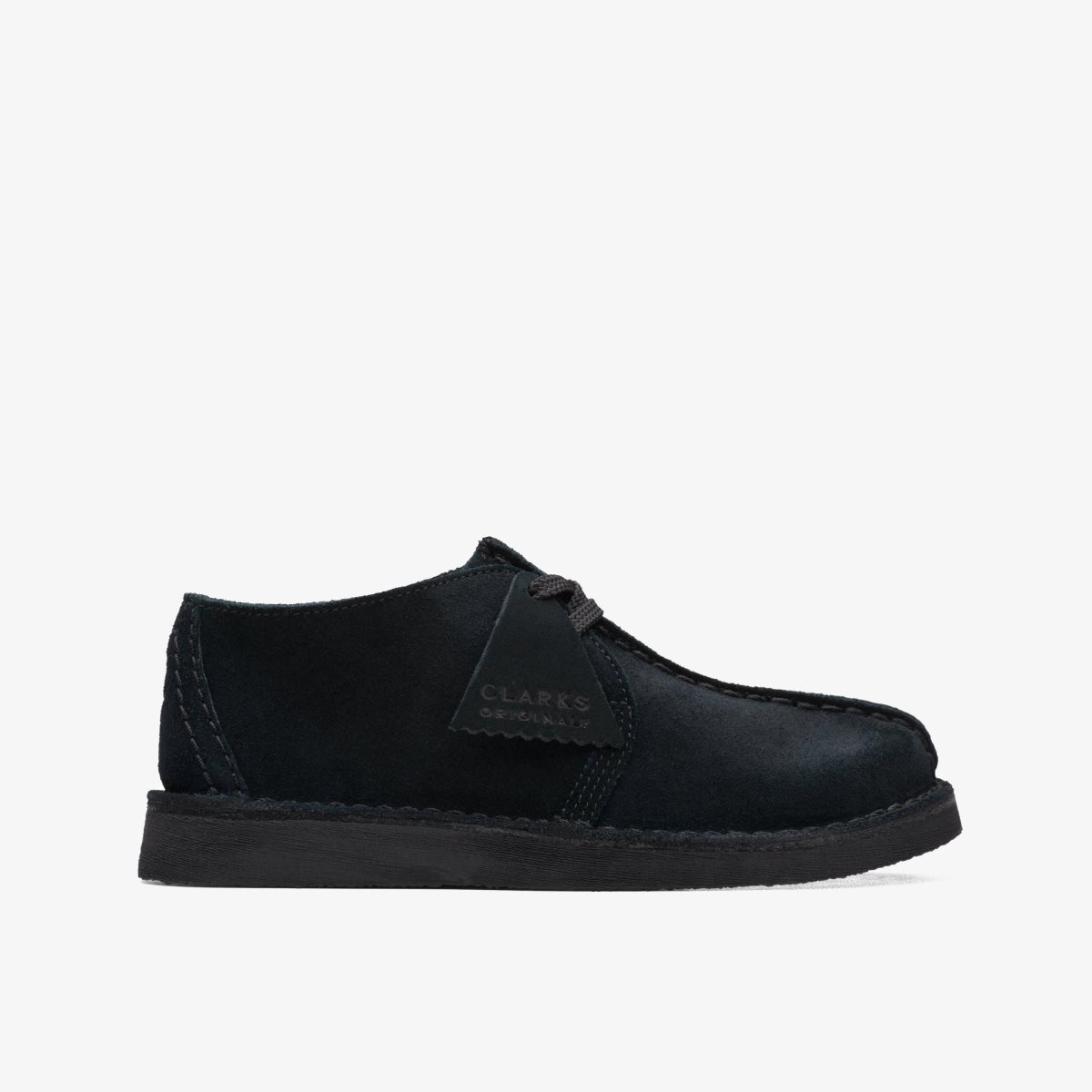 Zapatos Originales Clarks Desert Trek Older Black Suede Niños Negras | JVIZ-67851