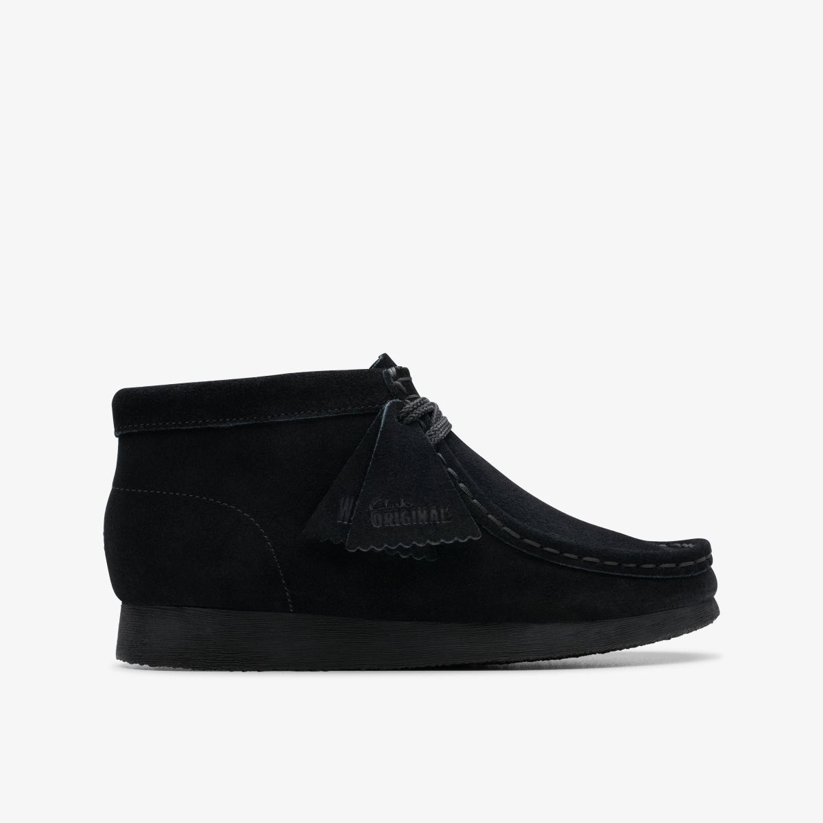 Zapatos Originales Clarks Wallabee Boot Older Black Suede Niños Negras | XIUB-30426