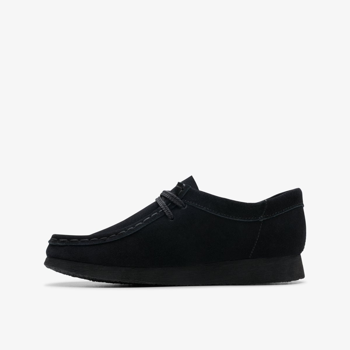 Zapatos Originales Clarks Wallabee Older Black Suede Niños Negras | FVQO-39167