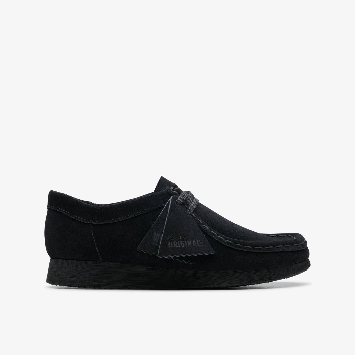 Zapatos Originales Clarks Wallabee Older Black Suede Niños Negras | FVQO-39167