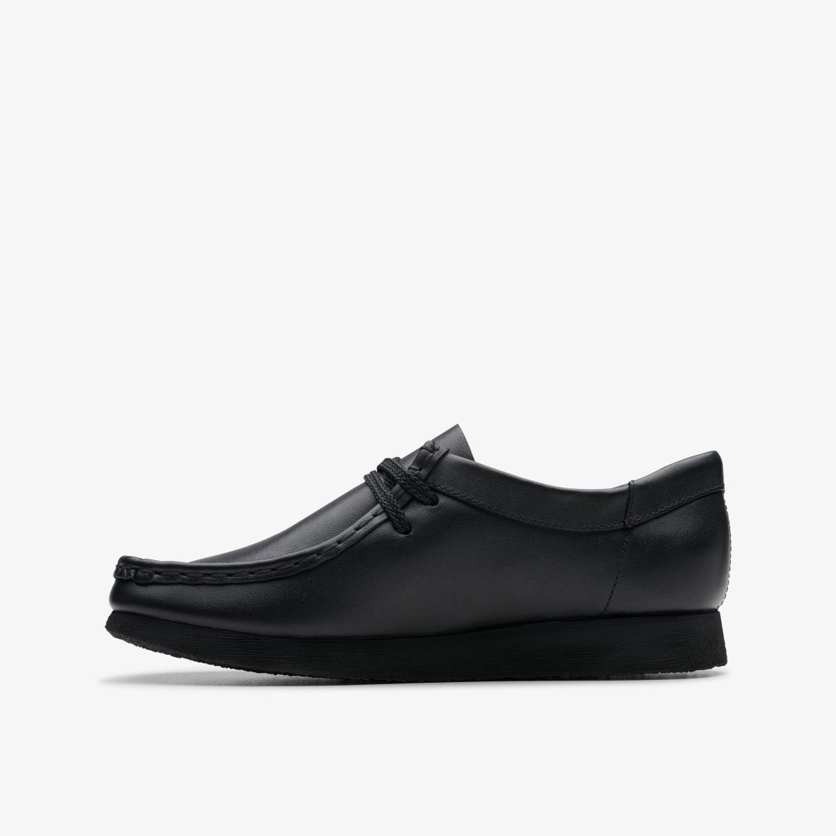 Zapatos Originales Clarks Wallabee Older Black Leather Niños Negras | YSTC-34826