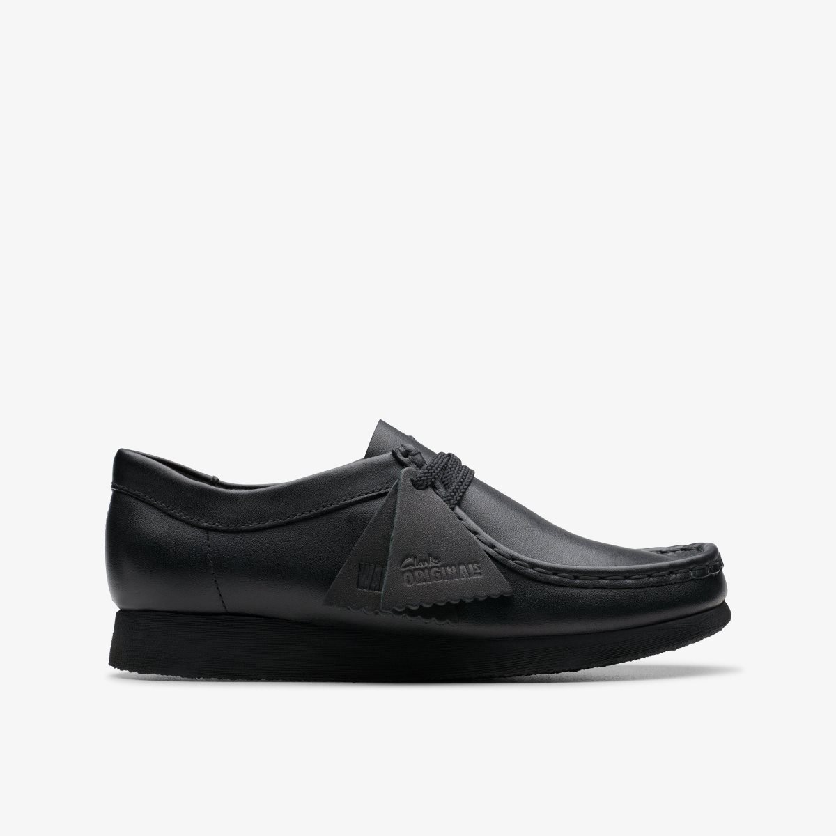 Zapatos Originales Clarks Wallabee Older Black Leather Niños Negras | YSTC-34826