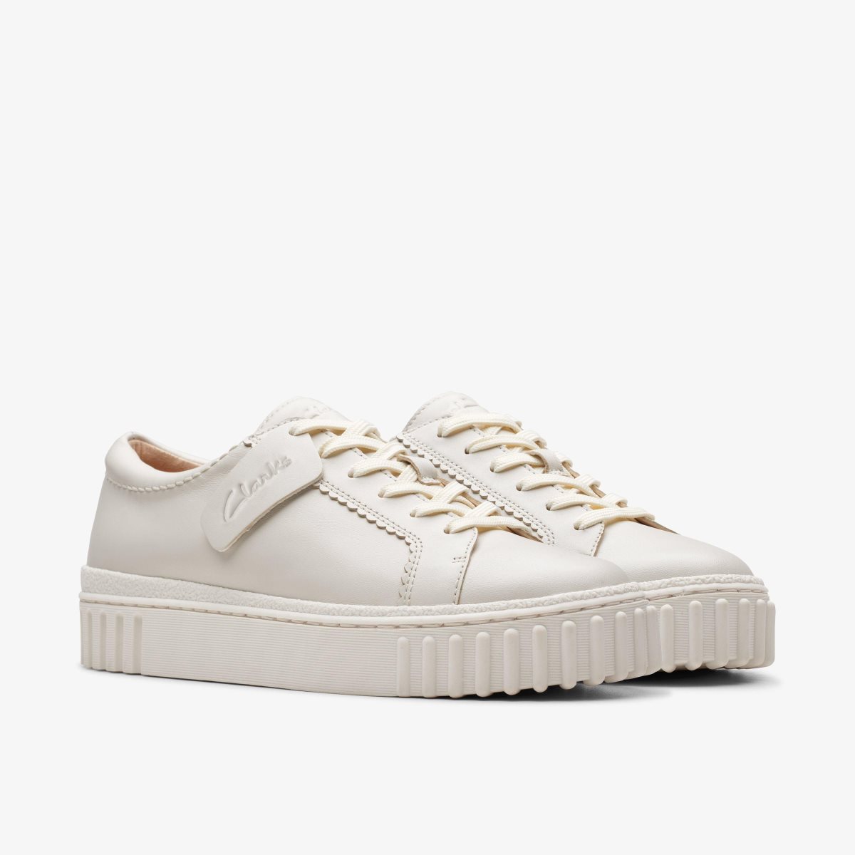 Zapatos Plataforma Clarks Mayhill Walk Off White Leather Mujer Blancas | TDMH-80435