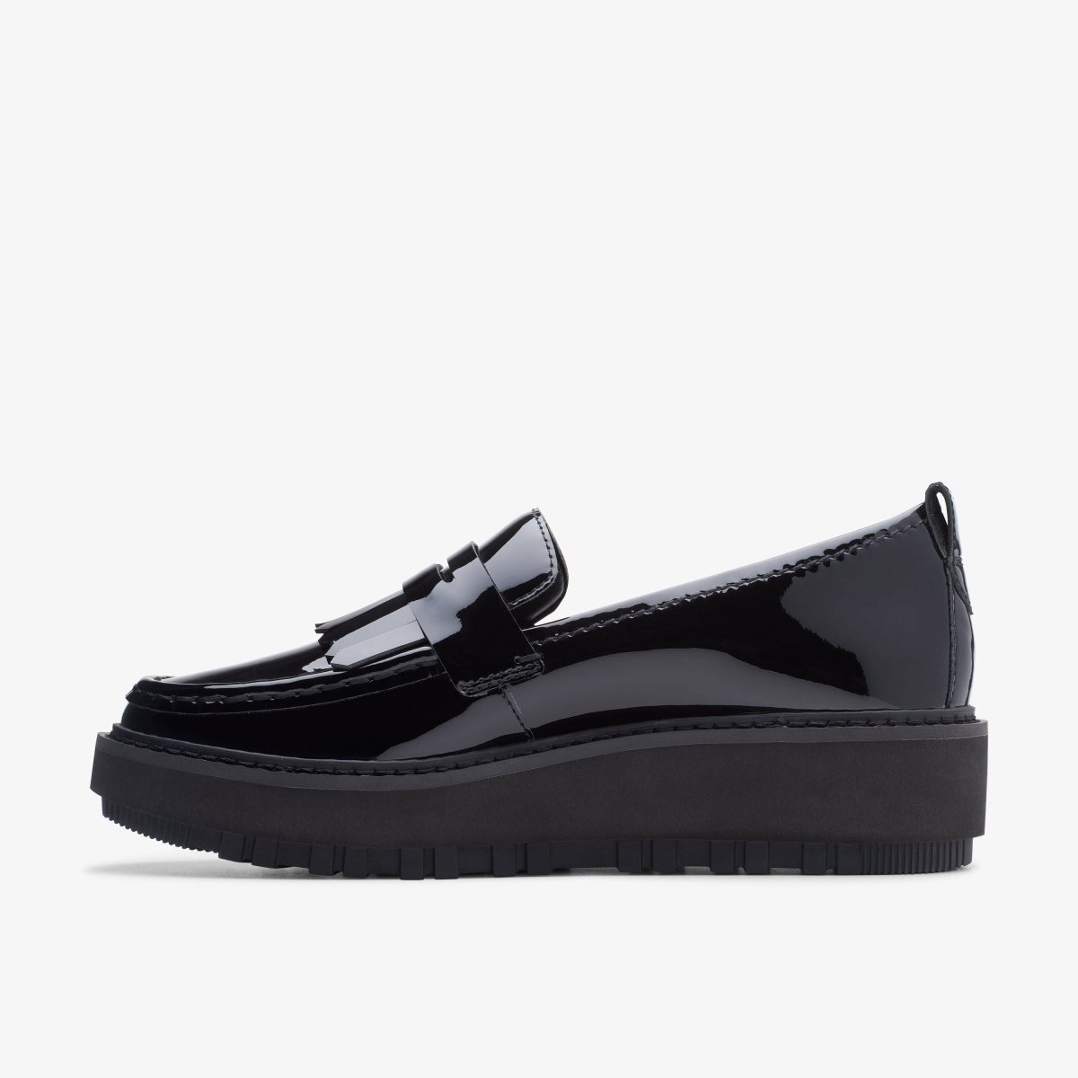 Zapatos Plataforma Clarks Orianna Loafer Black Patent Leather Mujer Negras | LVYG-91056