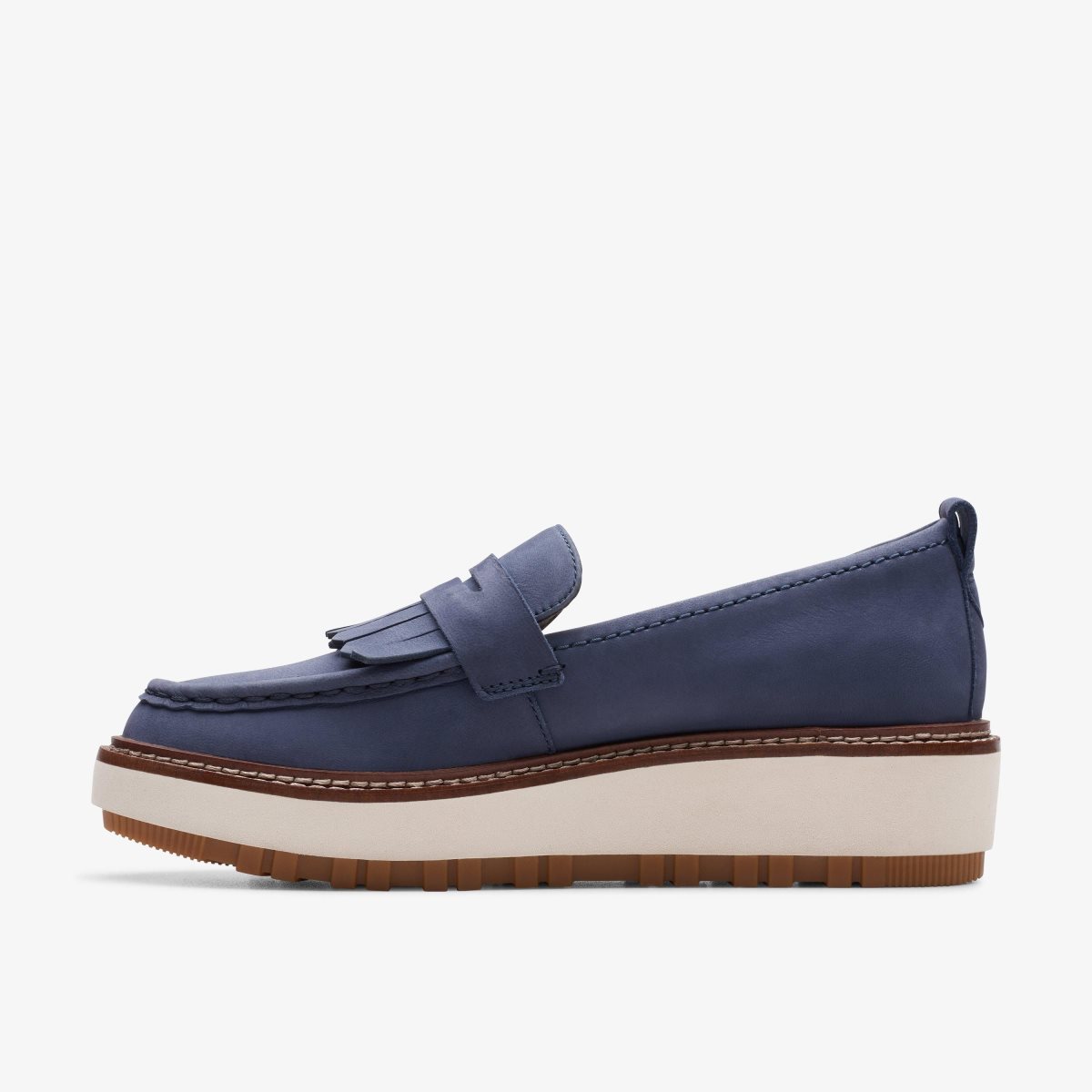 Zapatos Plataforma Clarks Orianna Loafer Navy Nubuck Mujer Azul Marino | QHVF-45781