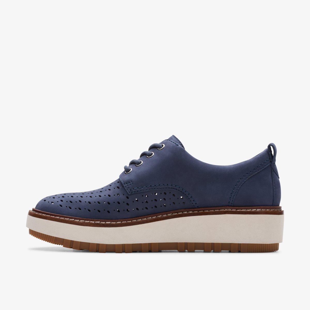 Zapatos Plataforma Clarks Orianna Move Navy Nubuck Mujer Azul Marino | FLPE-12065