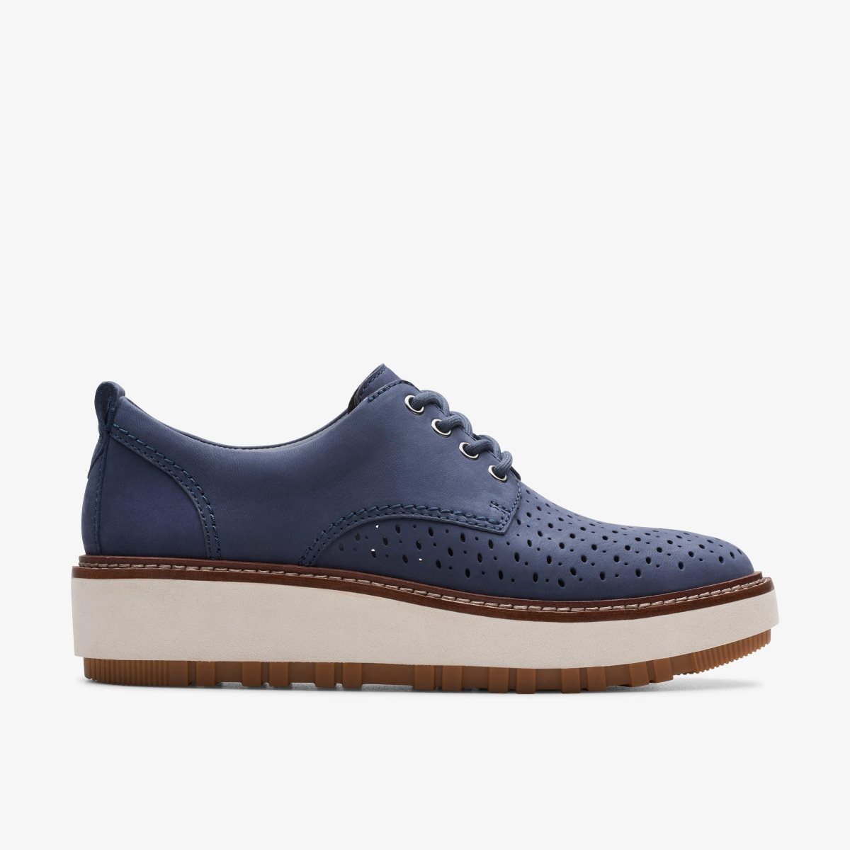 Zapatos Plataforma Clarks Orianna Move Navy Nubuck Mujer Azul Marino | FLPE-12065