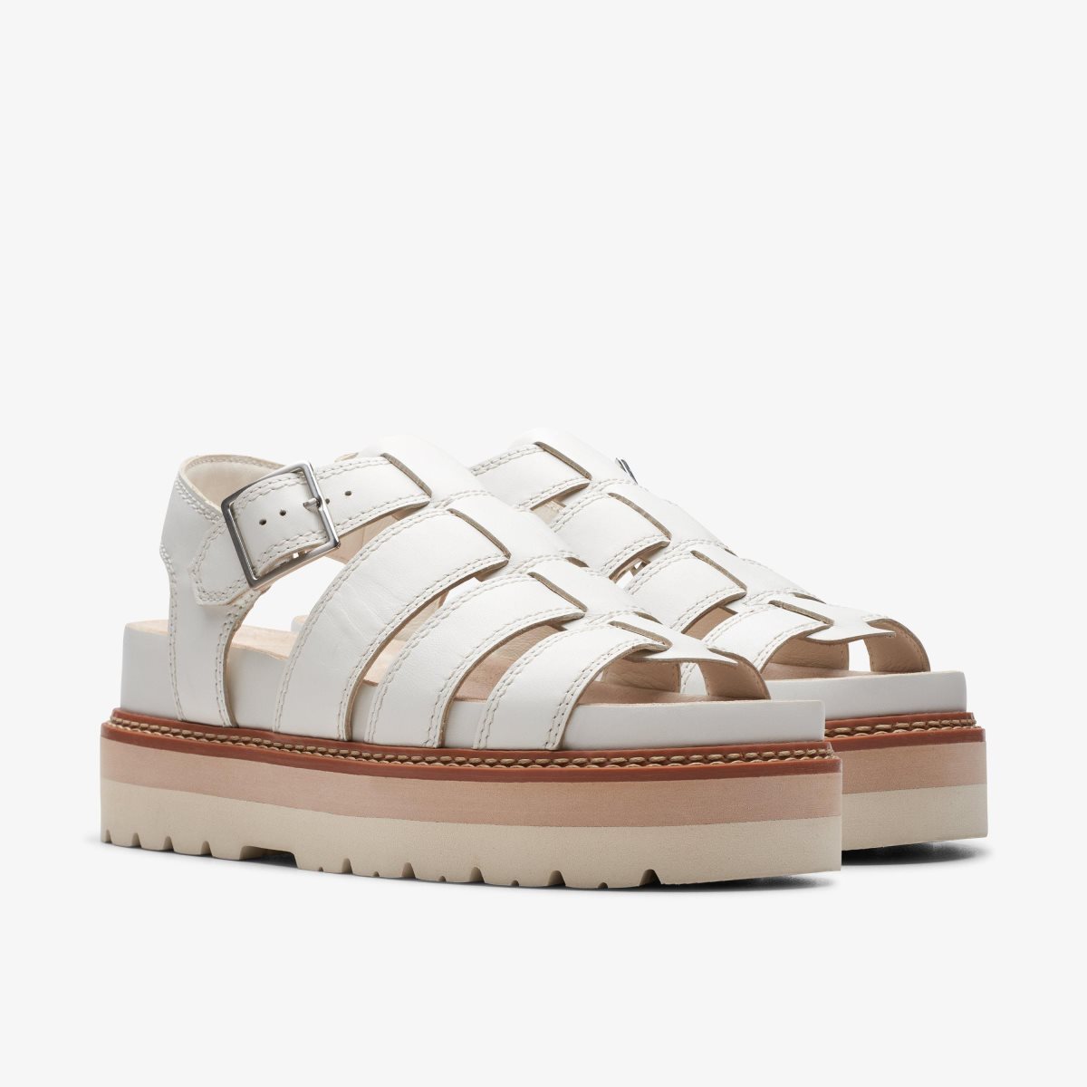 Zapatos Plataforma Clarks Orianna Twist Off White Leather Mujer Blancas | QJKT-09518