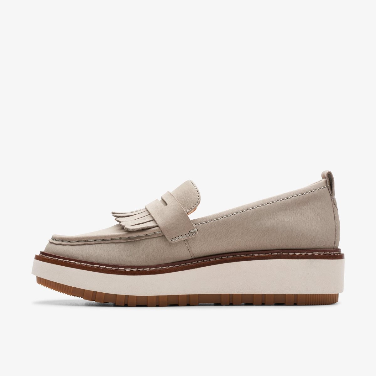 Zapatos Plataforma Clarks Orianna W Loafer Stone Nubuck Mujer Gris | URNK-90214