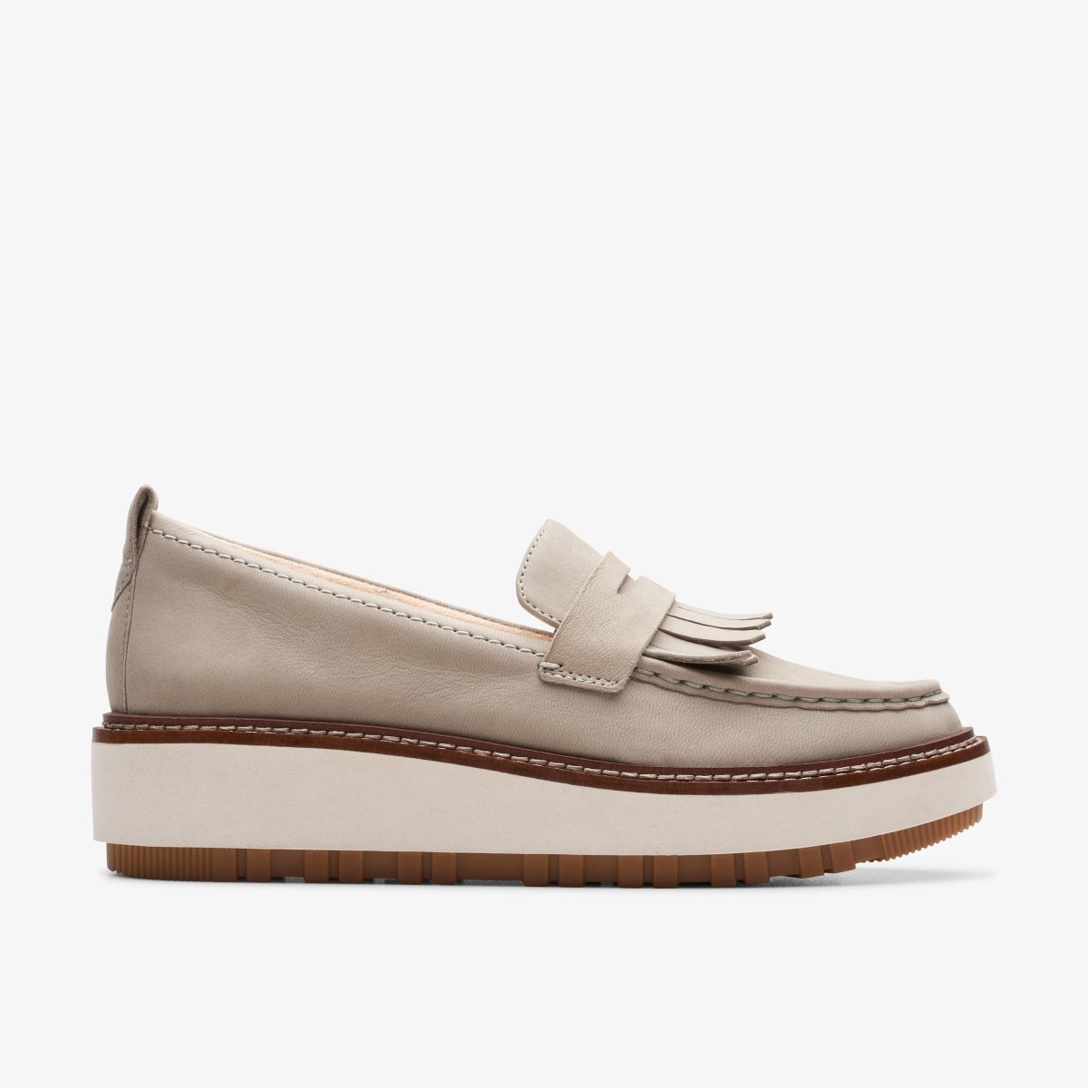 Zapatos Plataforma Clarks Orianna W Loafer Stone Nubuck Mujer Gris | URNK-90214