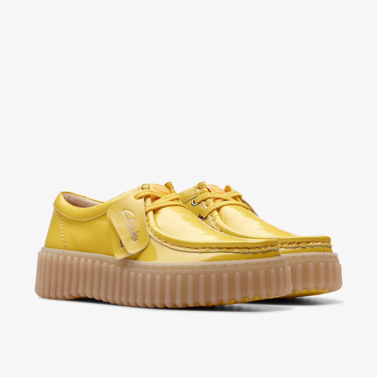 Zapatos Plataforma Clarks Torhill Bee Yellow Patent Mujer Amarillo | DXQO-95437