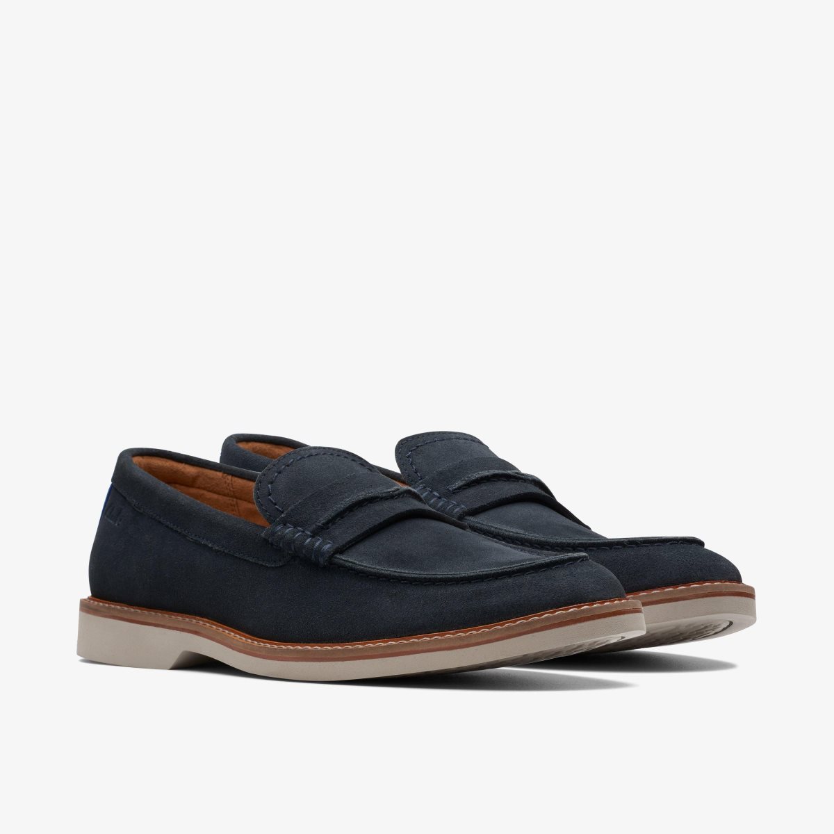 Zapatos de Vestir Clarks Atticus Slip Navy Suede Hombre Azul Marino | NXDJ-49031