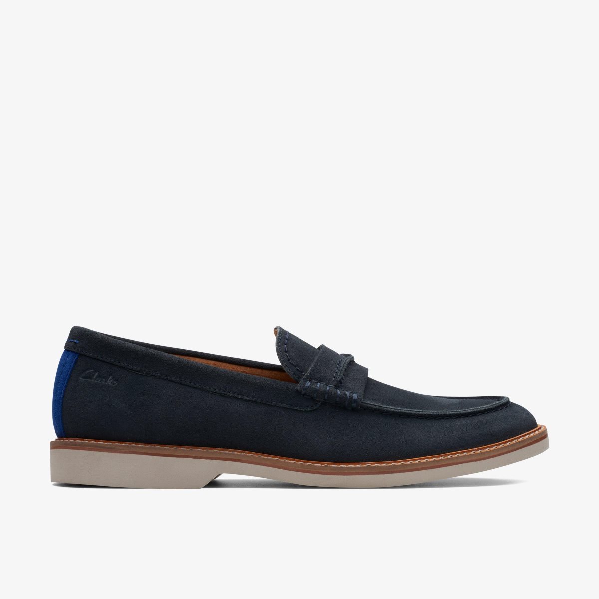 Zapatos de Vestir Clarks Atticus Slip Navy Suede Hombre Azul Marino | NXDJ-49031