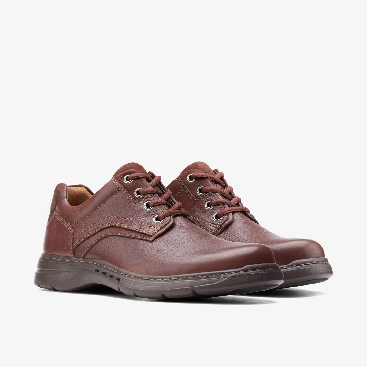 Zapatos de Vestir Clarks Brawley Pace Mahogany Leather Hombre Mahogany | TYFB-89574