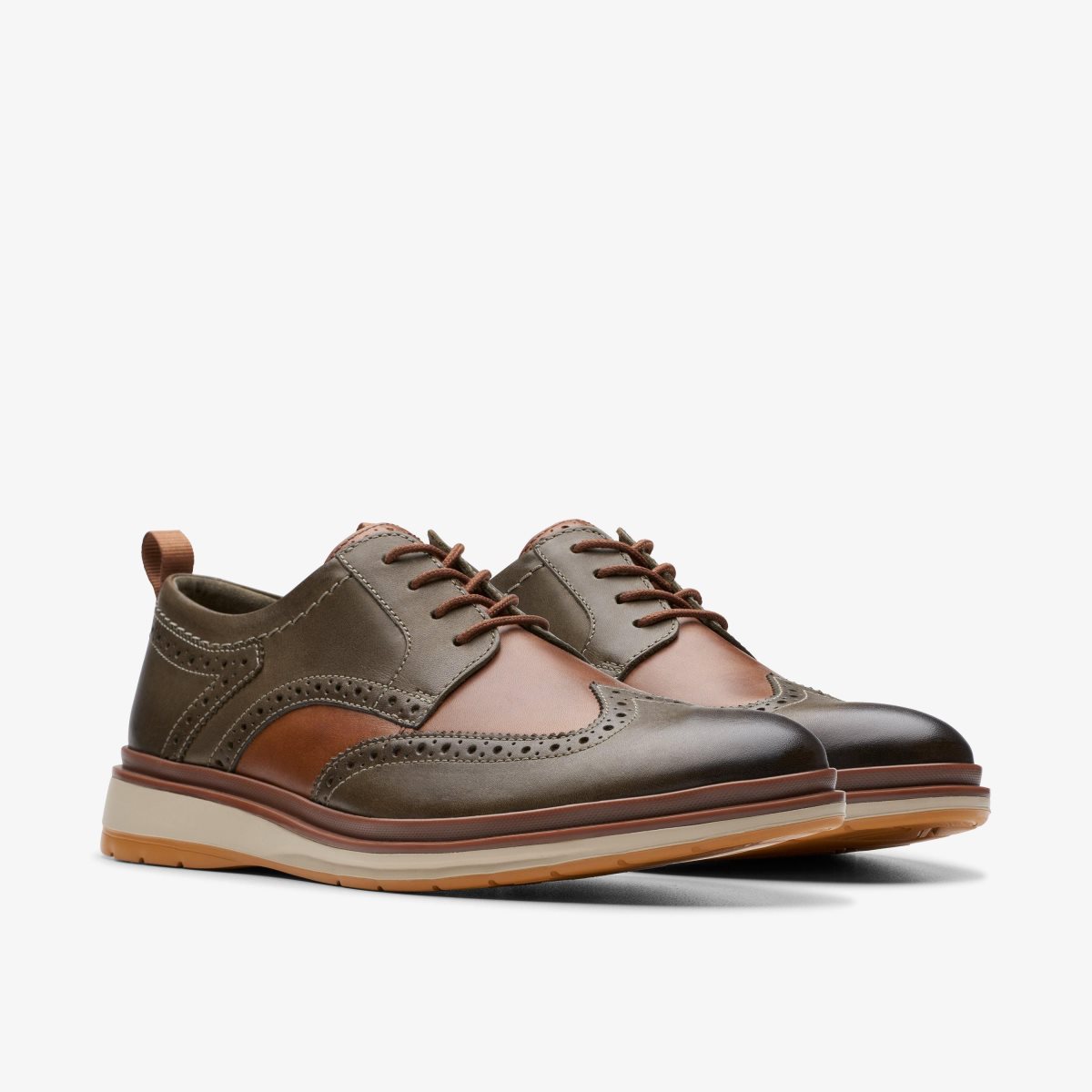 Zapatos de Vestir Clarks Chantry Wing Dark Olive Combination Hombre Verde Oliva Oscuro | RQAK-14268