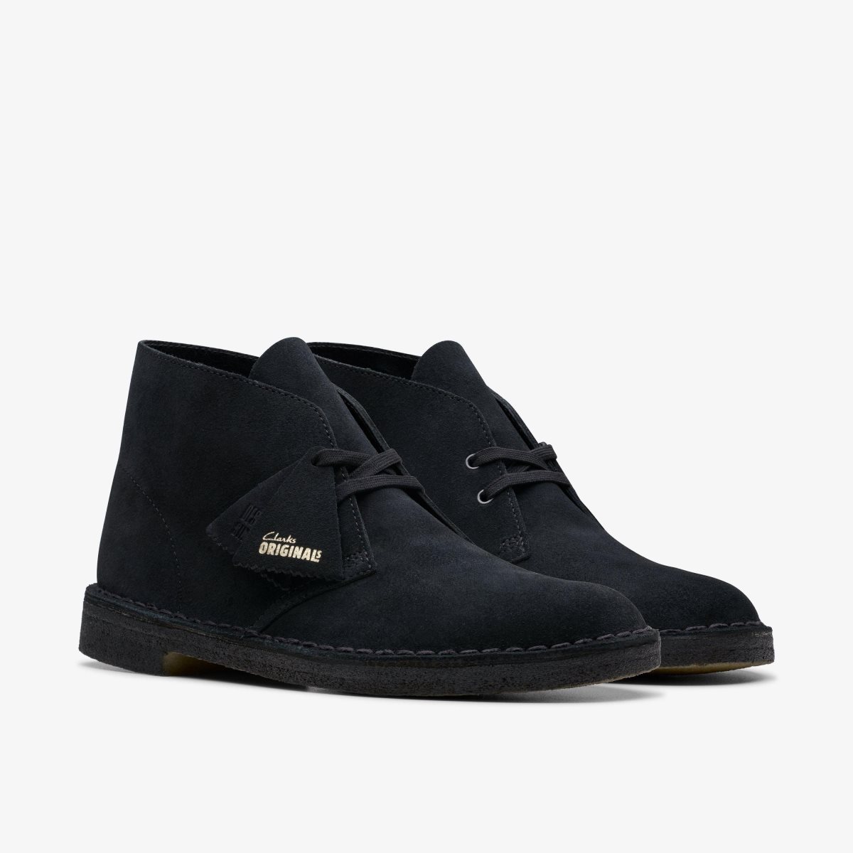 Zapatos de Vestir Clarks Desert Boot Black Suede Hombre Negras | UMYA-74659