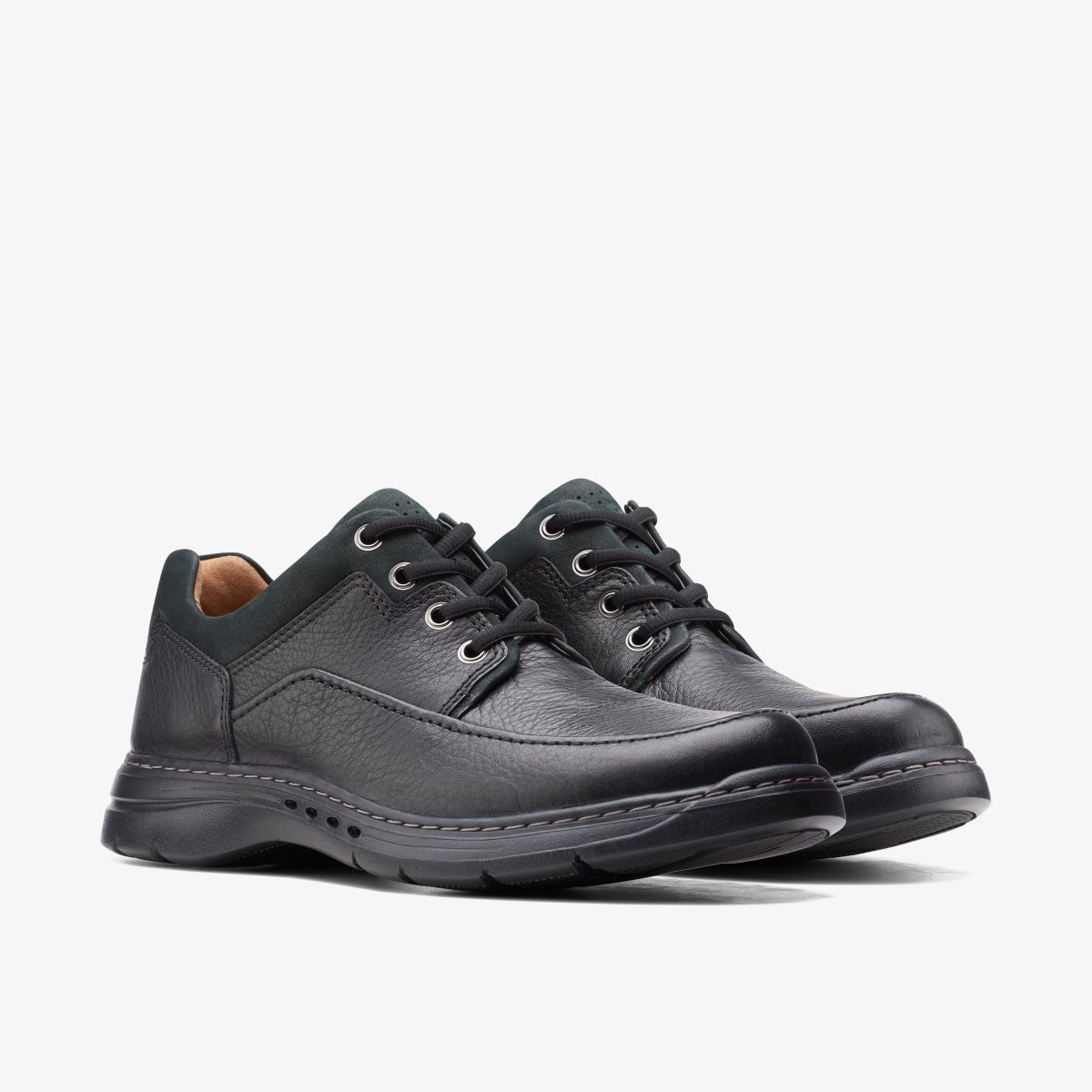 Zapatos de Vestir Clarks Un Brawley Lace Black Leather Hombre Negras | FQZJ-24758