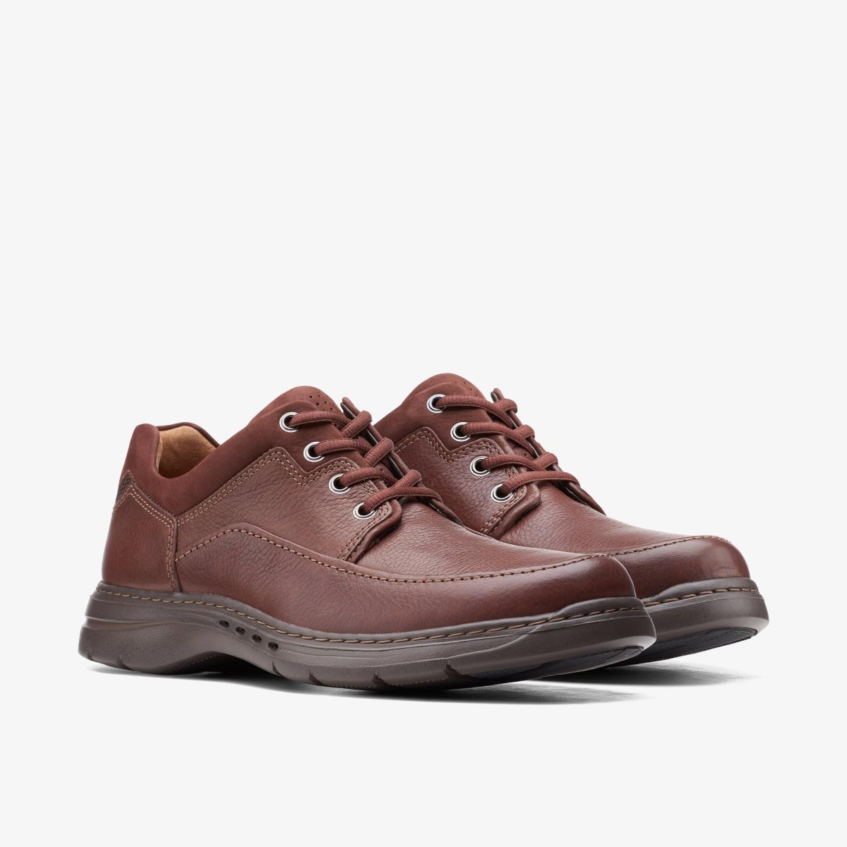 Zapatos de Vestir Clarks Un Brawley Lace Mahogany Leather Hombre Mahogany | RDQT-74893