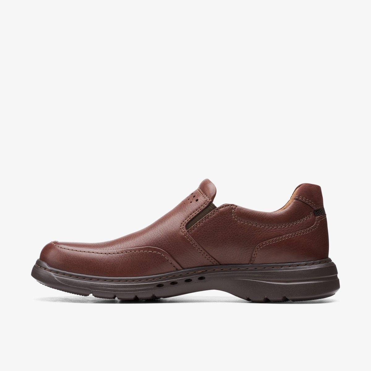 Zapatos de Vestir Clarks Un Brawley Step Mahogany Leather Hombre Mahogany | ERBO-84570