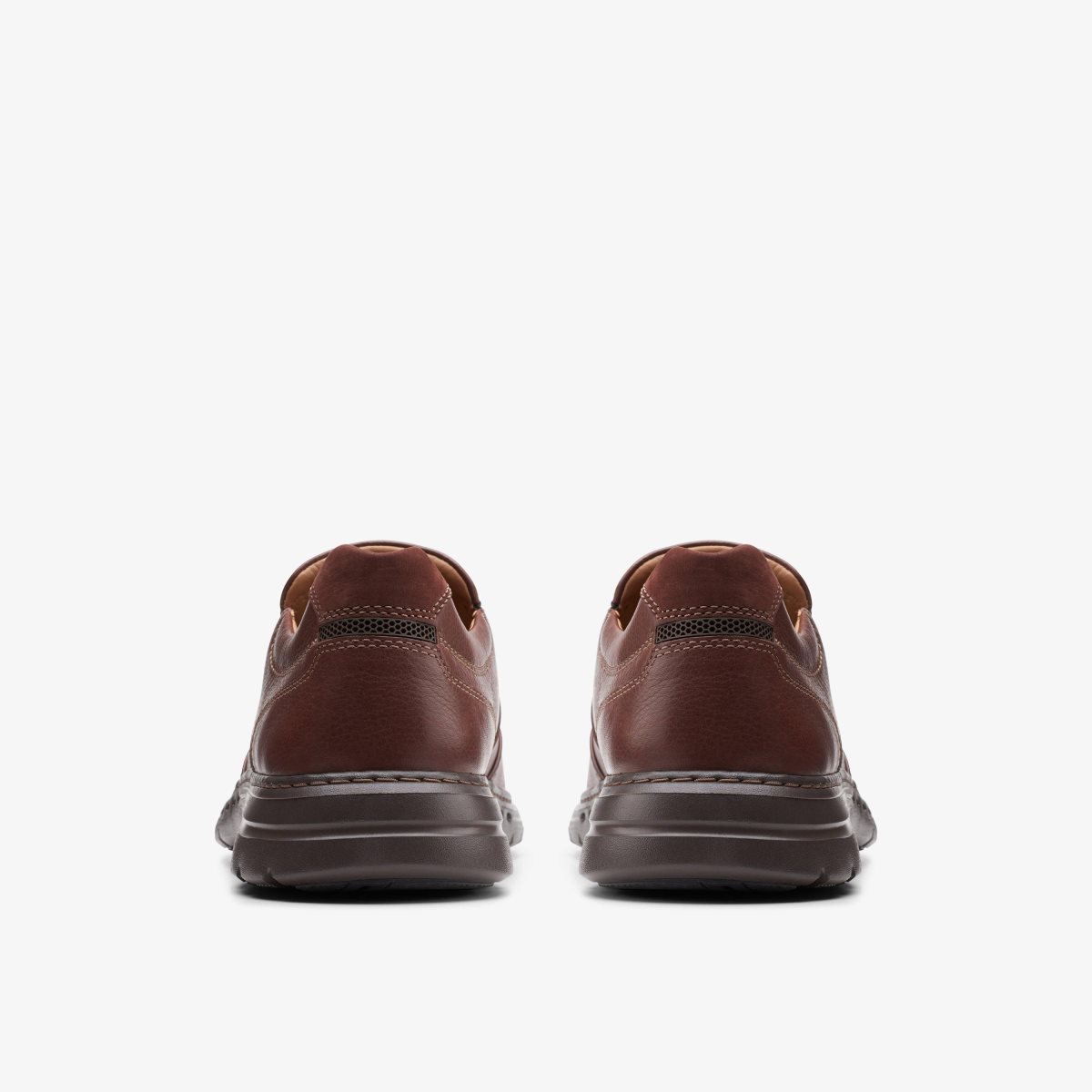 Zapatos de Vestir Clarks Un Brawley Step Mahogany Leather Hombre Mahogany | ERBO-84570