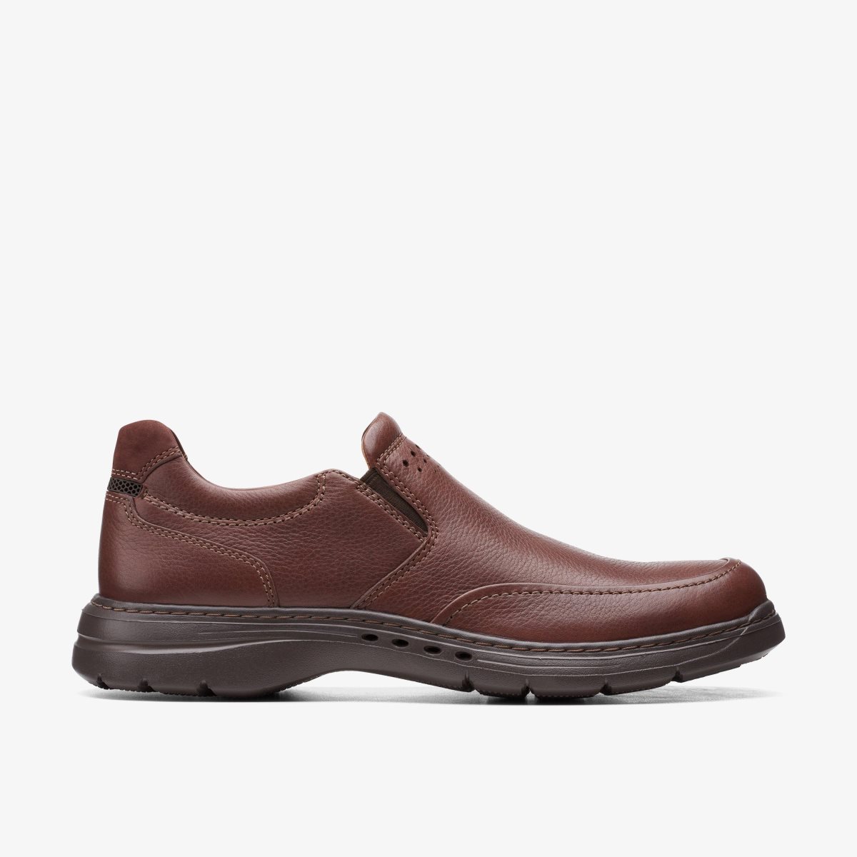 Zapatos de Vestir Clarks Un Brawley Step Mahogany Leather Hombre Mahogany | ERBO-84570