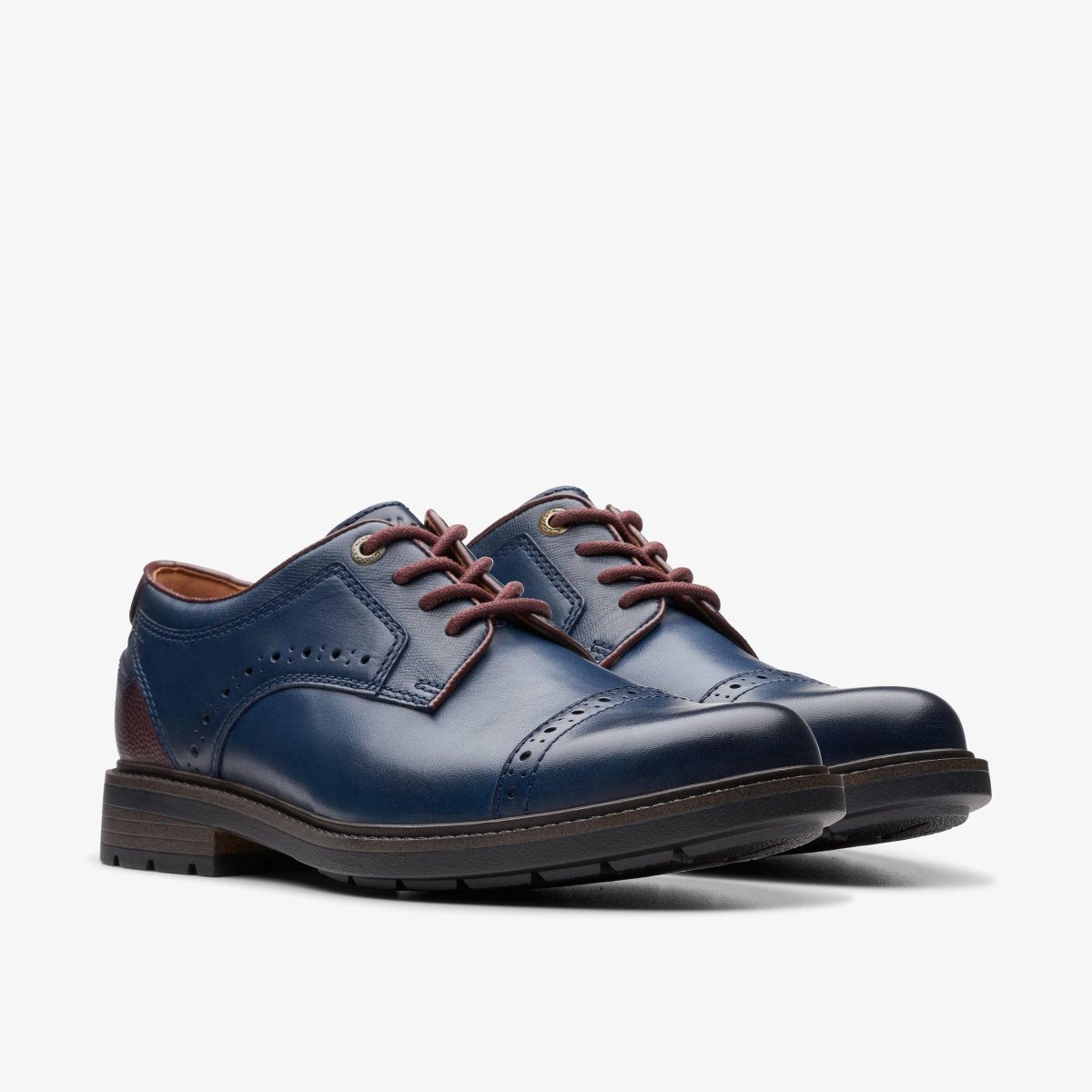 Zapatos de Vestir Clarks Un Shire Vibe Navy Combination Hombre Azul Marino | QXCI-89265