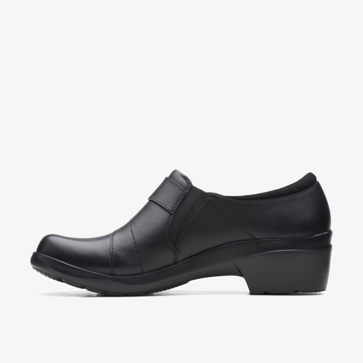 Zuecos Clarks Angie Pearl Black Leather Mujer Negras | PEWA-52840