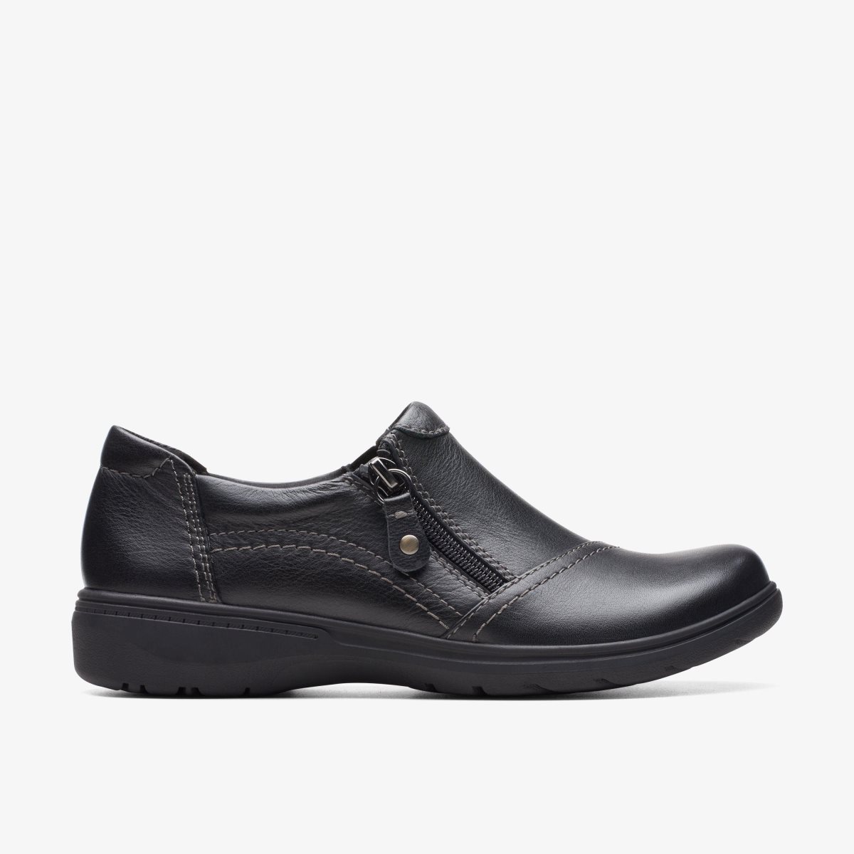 Zuecos Clarks Carleigh Ray Black Leather Mujer Negras | DIAQ-36158