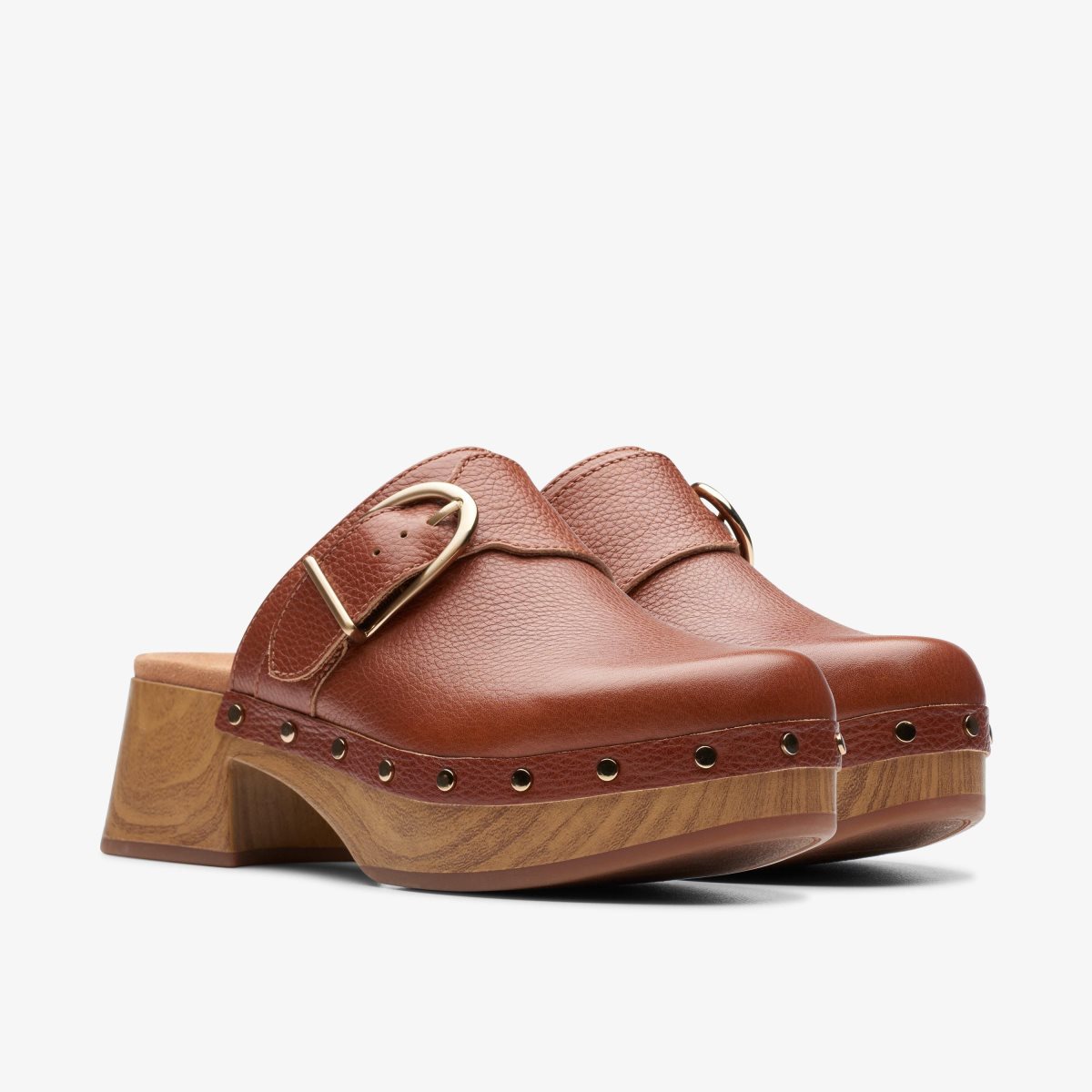 Zuecos Clarks Sivanne Sun Tan Leather Mujer Marrones | LKYF-40298